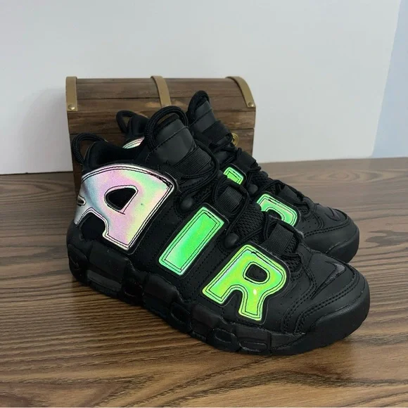 Nike Air More Uptempo GS Size 4.5Y Women’s 6 'Reflective' Sneakers 922845-001 - Picture 7 of 12